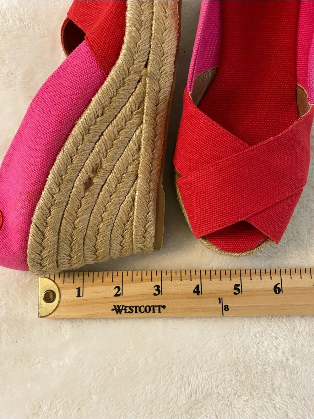 Tory Burch Filipa Colorblock Canvas Red and Pink Espadrilles 6